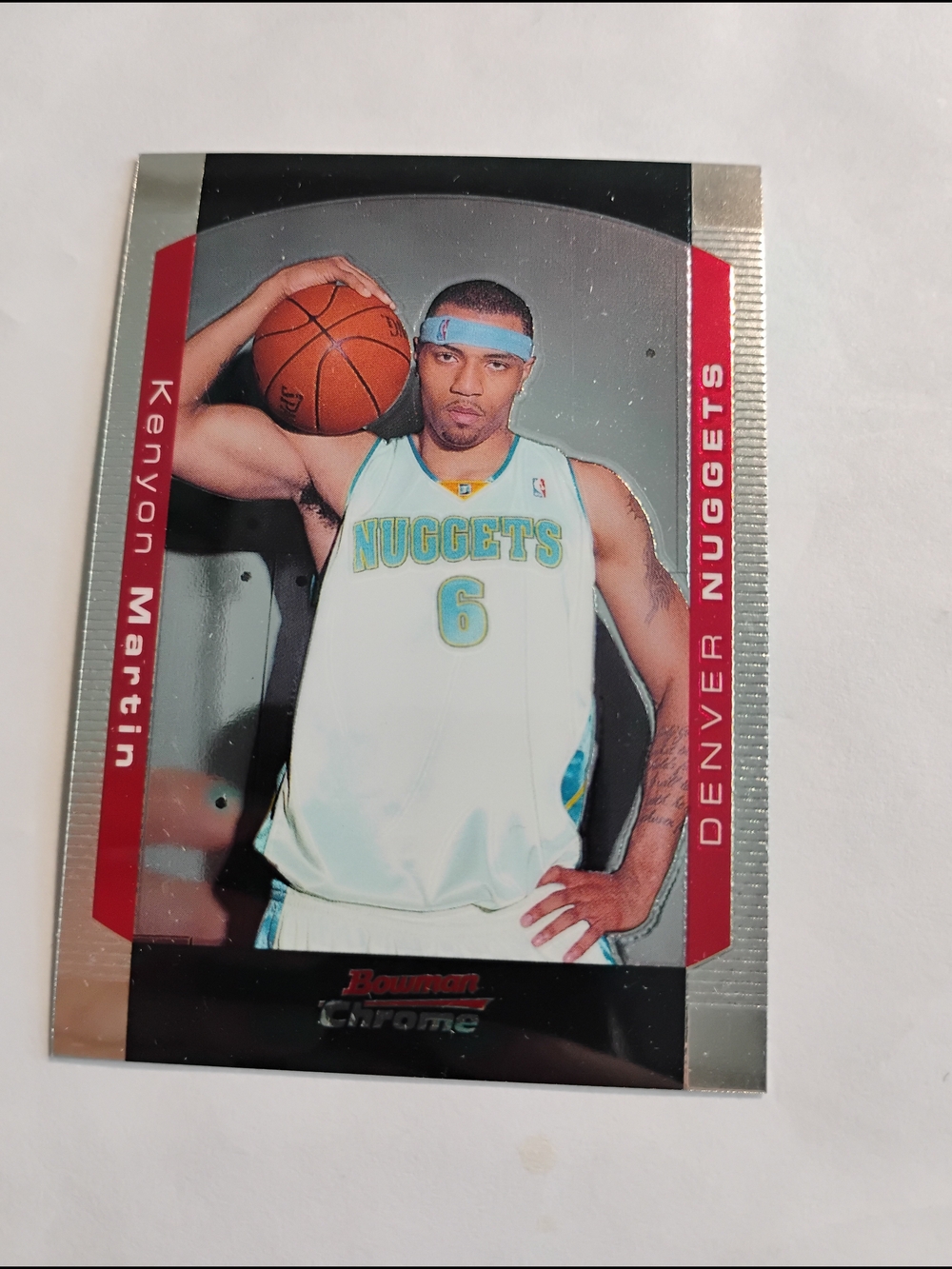 Chrome Denver Nuggets Kenyon Martin Basketball Card - Silver/Red# 18